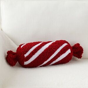 Cozy Teddy Peppermint Twist Candy Shaped Pillow Christmas XMas
